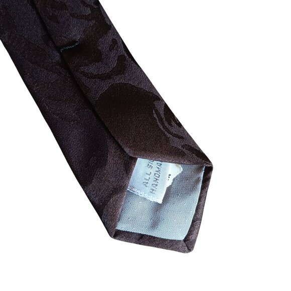 Burma Bibas repro Vintage 1926 Floral Abstract Brown Silk Tie Deco Print - Picture 3 of 4